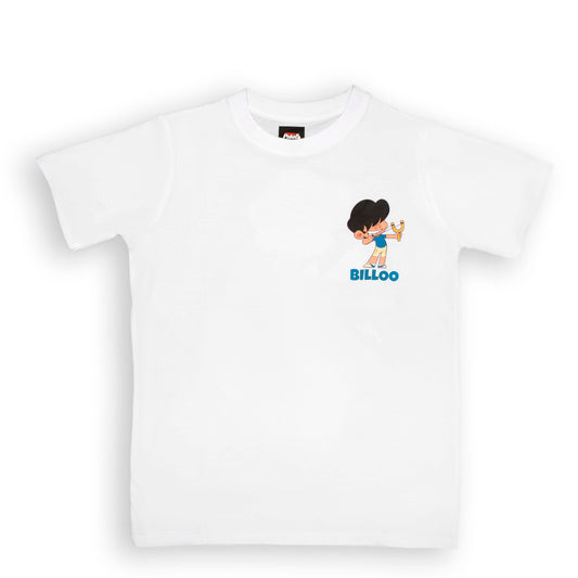 Billoo - Always on the Go T Shirt | White Graphic Tee | Made in India | Stretchable 100% Cotton | Official Comic Character Merchandise