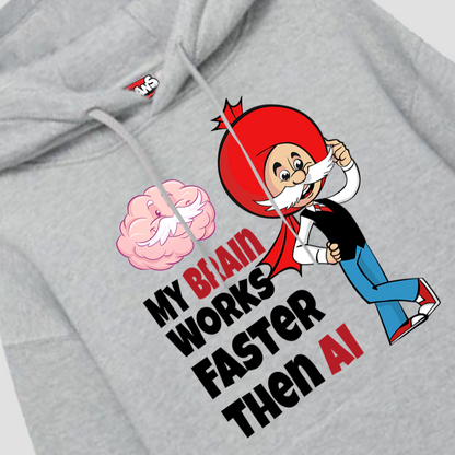 Grey Hoodie - Chacha Chaudhary: My Brain Works Faster Than AI